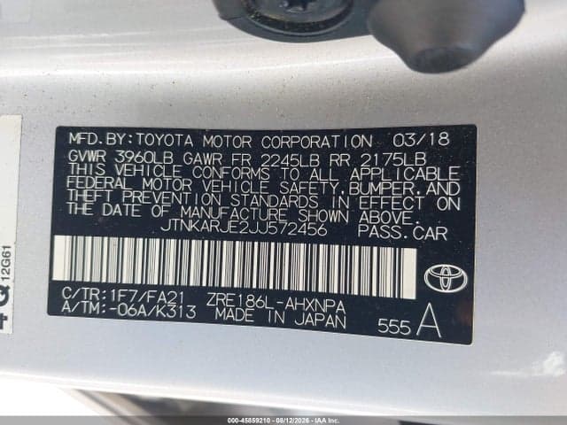 2018 TOYOTA COROLLA IM 9