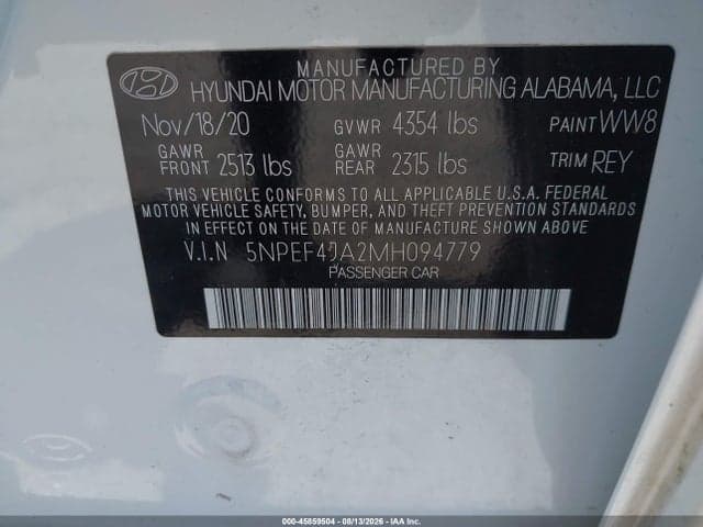 2021 HYUNDAI SONATA SEL 9