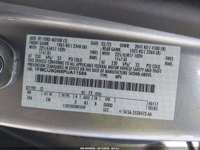 2023 FORD ESCAPE ACTIVE 9