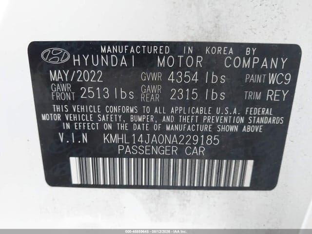 2022 HYUNDAI SONATA SEL 9