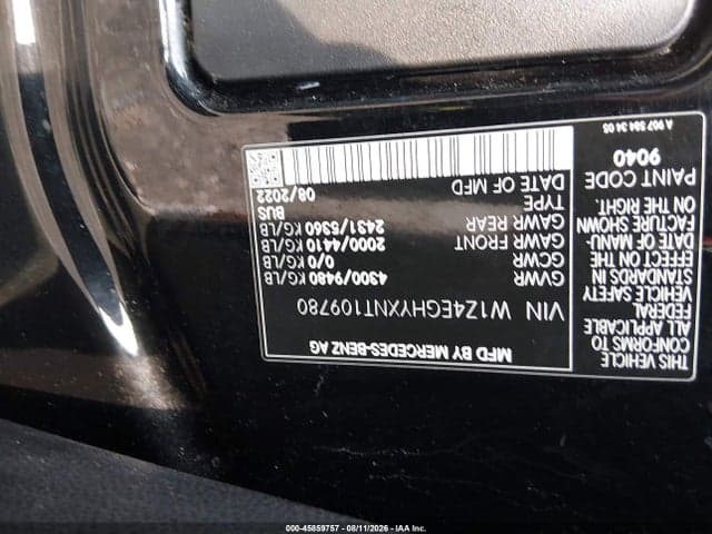 2022 MERCEDES-BENZ SPRINTER 2500 HIGH ROOF V6 9