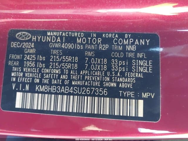 2025 HYUNDAI KONA SEL 9