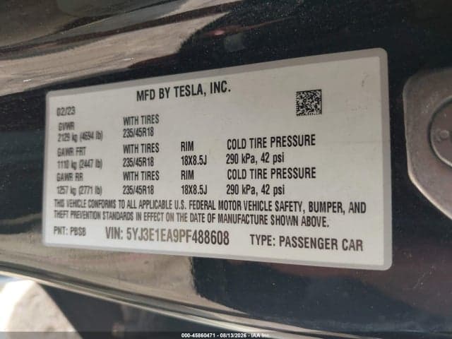2023 TESLA MODEL 3 REAR-WHEEL DRIVE 9
