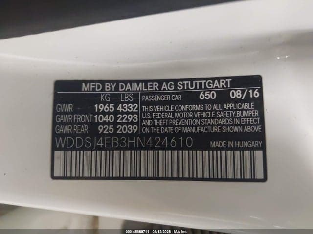 2017 MERCEDES-BENZ CLA 250 9