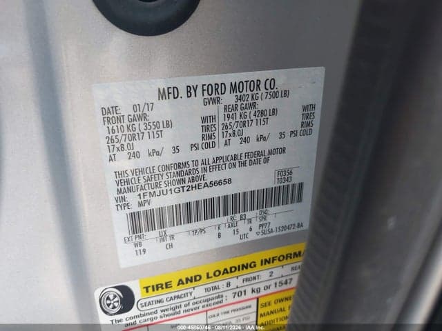 2017 FORD EXPEDITION XL 9