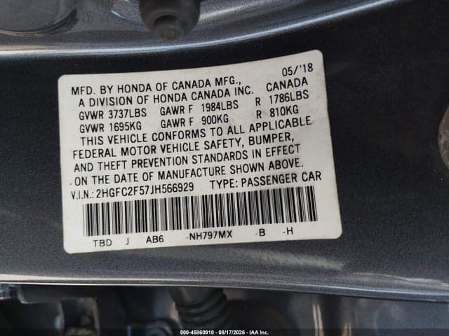 2018 HONDA CIVIC LX 9