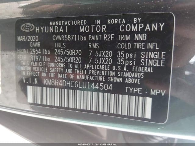 2020 HYUNDAI PALISADE SEL 9