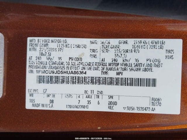 2017 FORD ESCAPE TITANIUM 9