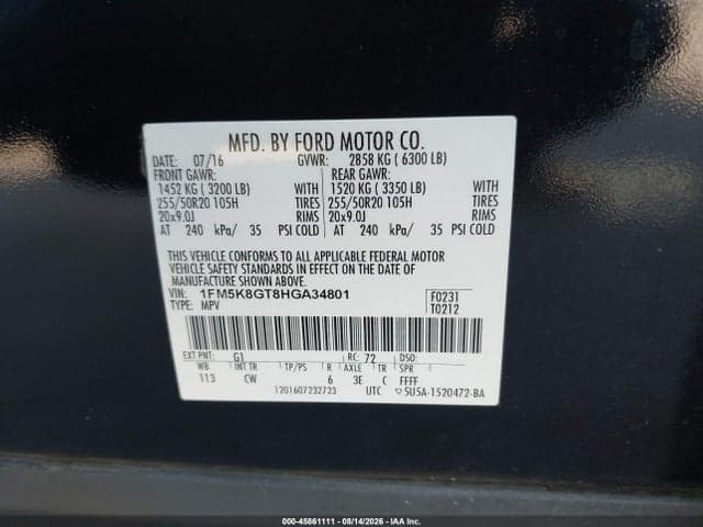 2017 FORD EXPLORER SPORT 9