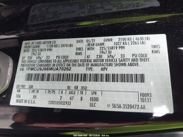 2021 FORD ESCAPE TITANIUM 9