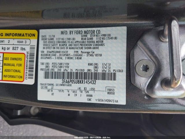 2019 FORD FUSION ENERGI TITANIUM 9