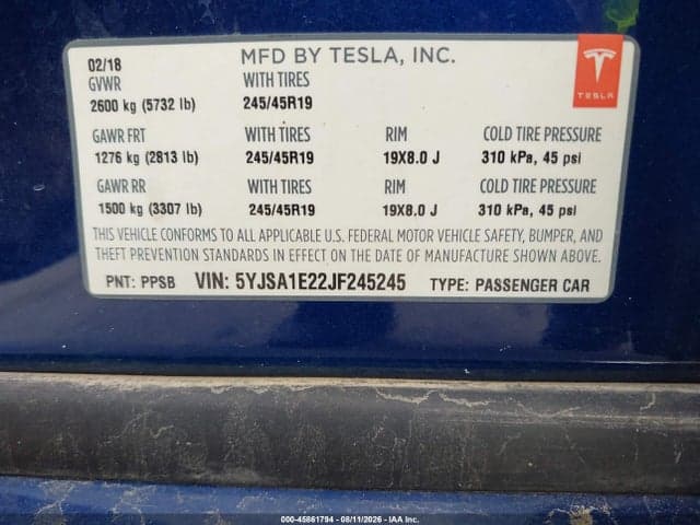 2018 TESLA MODEL S 100D/75D/P100D 9