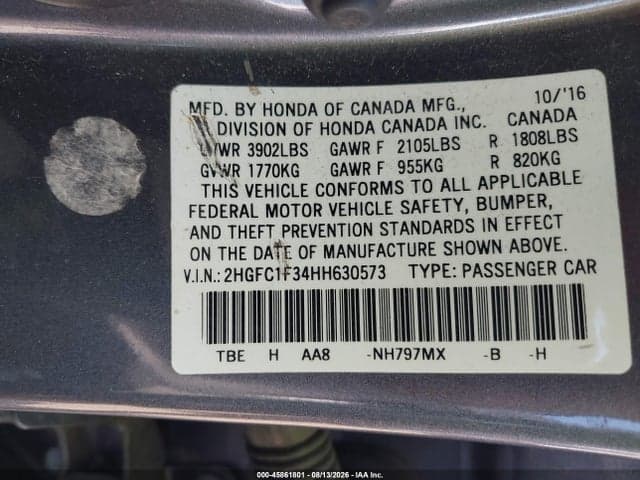 2017 HONDA CIVIC EX-T 9