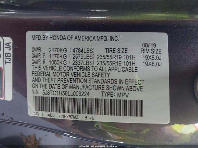 2020 ACURA RDX TECHNOLOGY PACKAGE 9