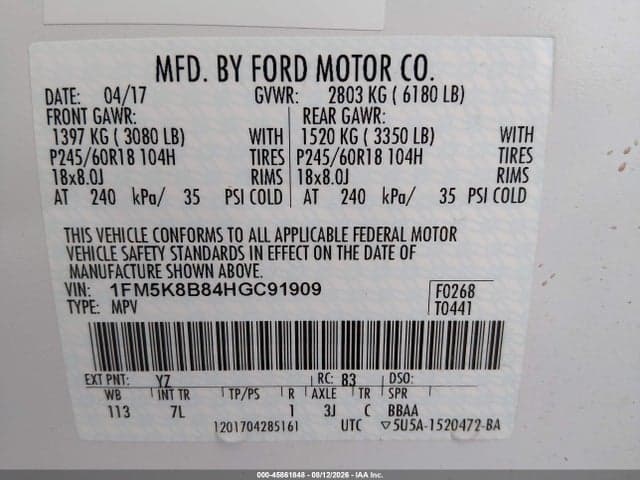 2017 FORD EXPLORER 9