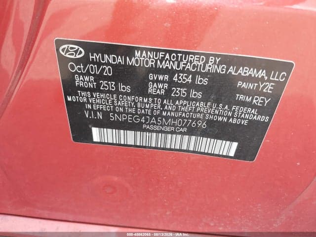 2021 HYUNDAI SONATA SE 9
