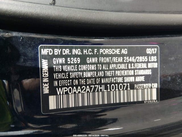 2017 PORSCHE PANAMERA 4 9