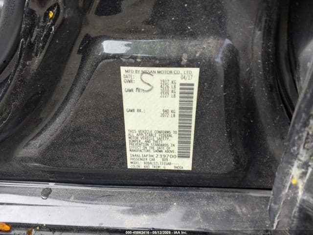 2017 NISSAN ALTIMA 2.5 SV 9