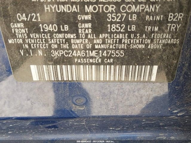 2021 HYUNDAI ACCENT SE/SEL 9