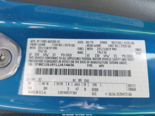 2020 FORD ESCAPE TITANIUM 9