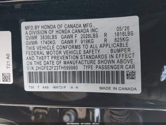 2026 HONDA CIVIC LX 9
