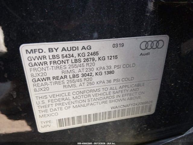 2019 AUDI Q5 45 PREMIUM 9