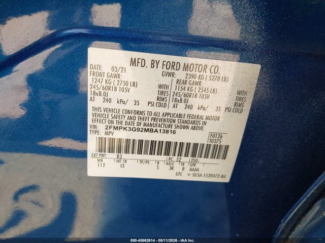2021 FORD EDGE SE 9