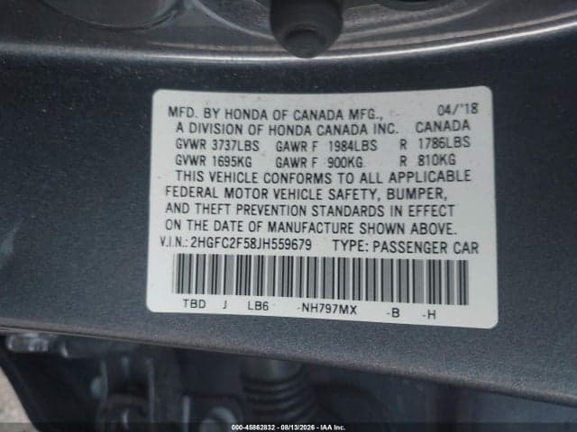 2018 HONDA CIVIC LX 9