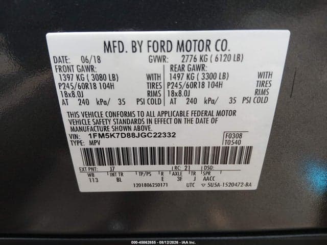 2018 FORD EXPLORER XLT 9