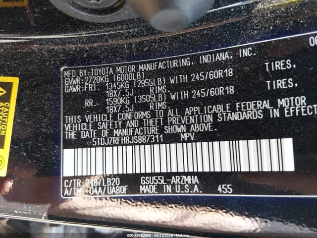 2018 TOYOTA HIGHLANDER XLE 9
