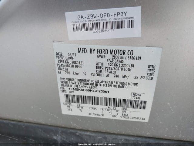 2017 FORD EXPLORER 9