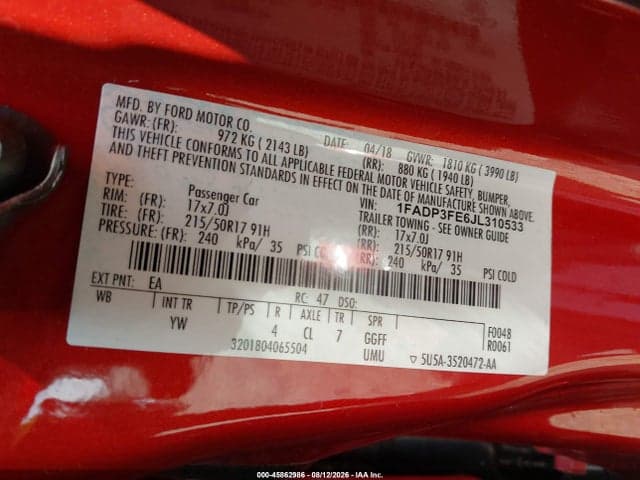 2018 FORD FOCUS SE 9
