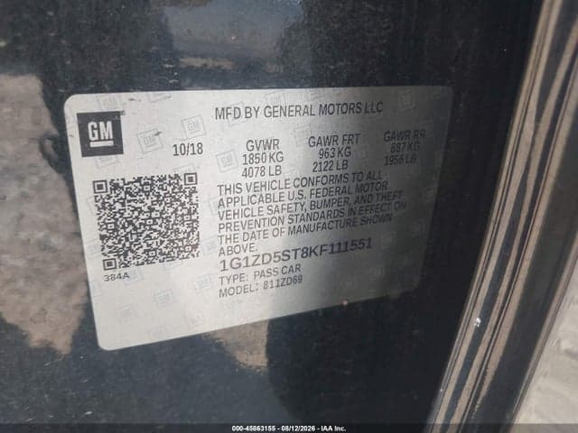 2019 CHEVROLET MALIBU LT 9