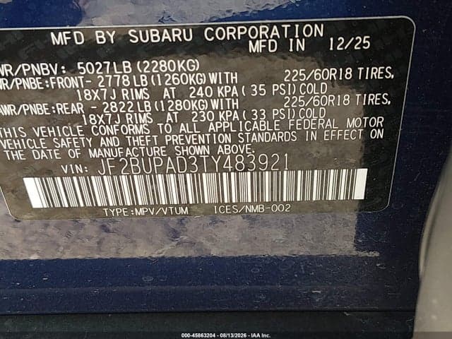 2026 SUBARU OUTBACK PREMIUM 9