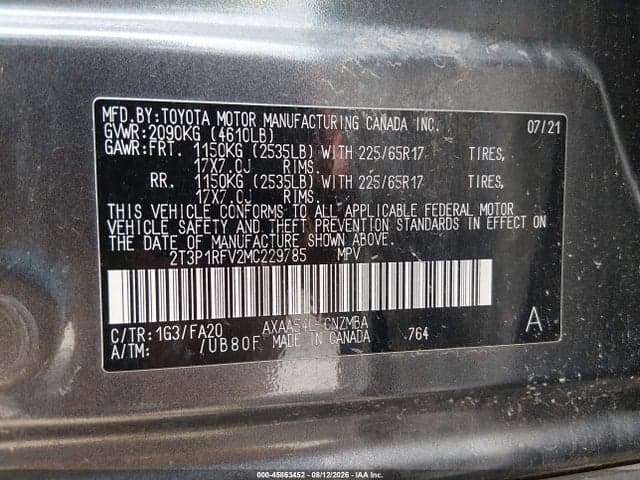 2021 TOYOTA RAV4 XLE 9