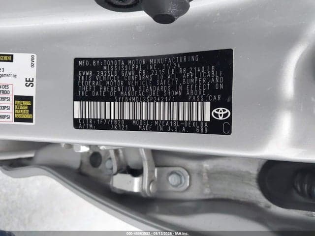 2025 TOYOTA COROLLA LE 9