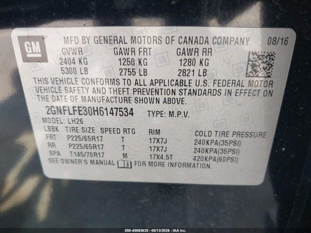 2017 CHEVROLET EQUINOX LT 9
