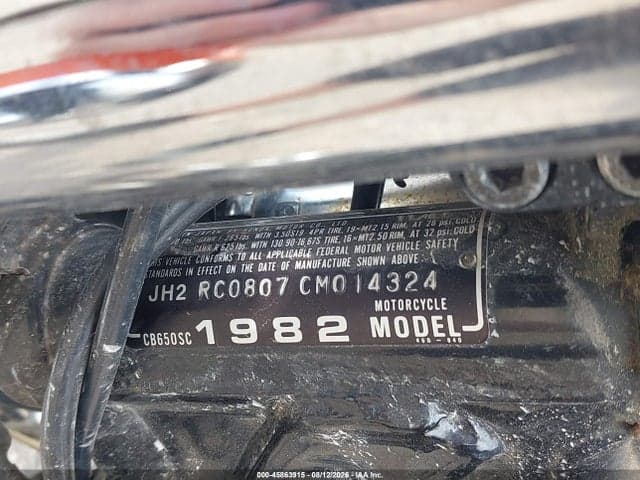 1982 HONDA CB650 SC 10
