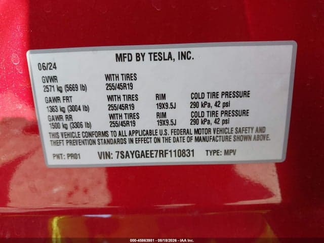 2024 TESLA MODEL Y LONG RANGE DUAL MOTOR ALL-WHEEL DRIVE 9