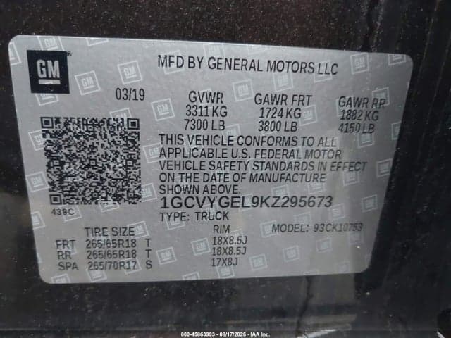 2019 CHEVROLET SILVERADO 1500 LTZ 9