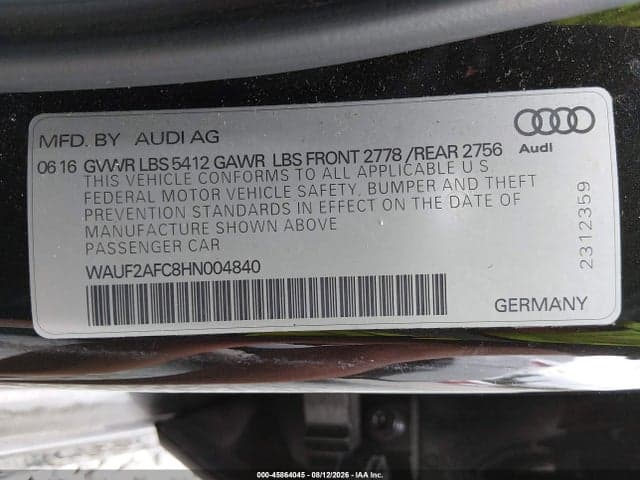 2017 AUDI A6 PREMIUM PLUS 9