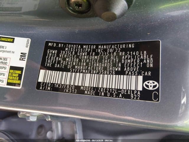 2022 TOYOTA COROLLA LE 9