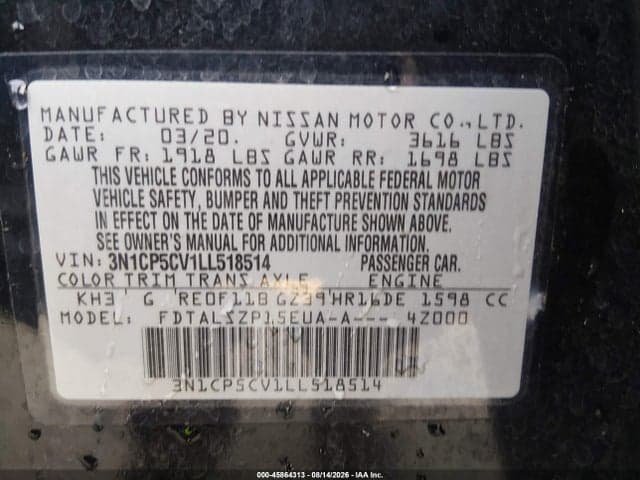 2020 NISSAN KICKS SV XTRONIC CVT 9