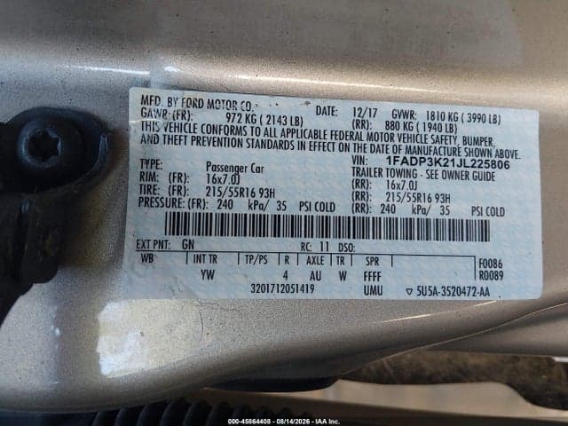 2018 FORD FOCUS SE 9