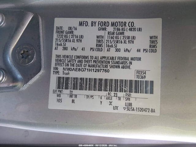 2017 FORD TRANSIT CONNECT TITANIUM 9