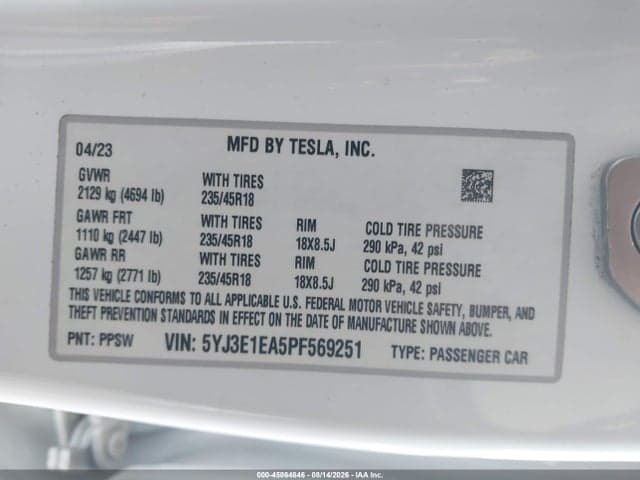 2023 TESLA MODEL 3 REAR-WHEEL DRIVE 9