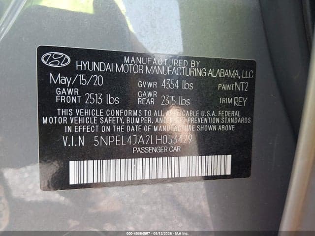 2020 HYUNDAI SONATA SEL 9