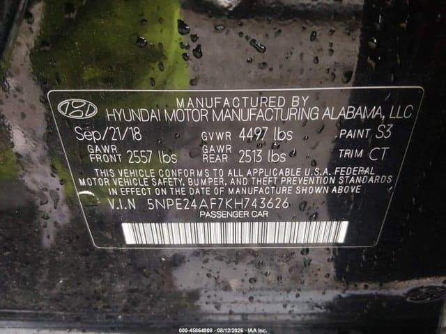 2019 HYUNDAI SONATA SE 9