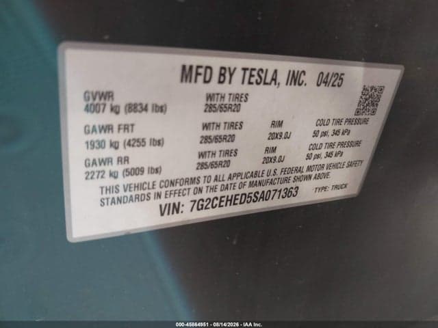 2025 TESLA CYBERTRUCK 9