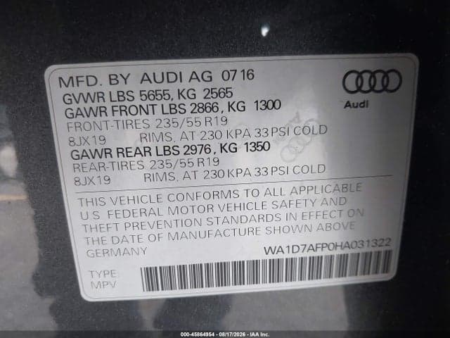 2017 AUDI Q5 3.0T PREMIUM PLUS 9